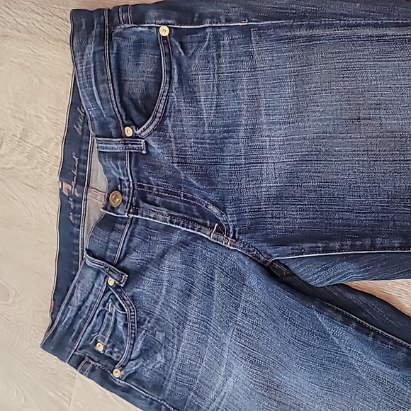 7 For All Mankind Dark Blue Boot Cut Jeans - Picture 5 of 6